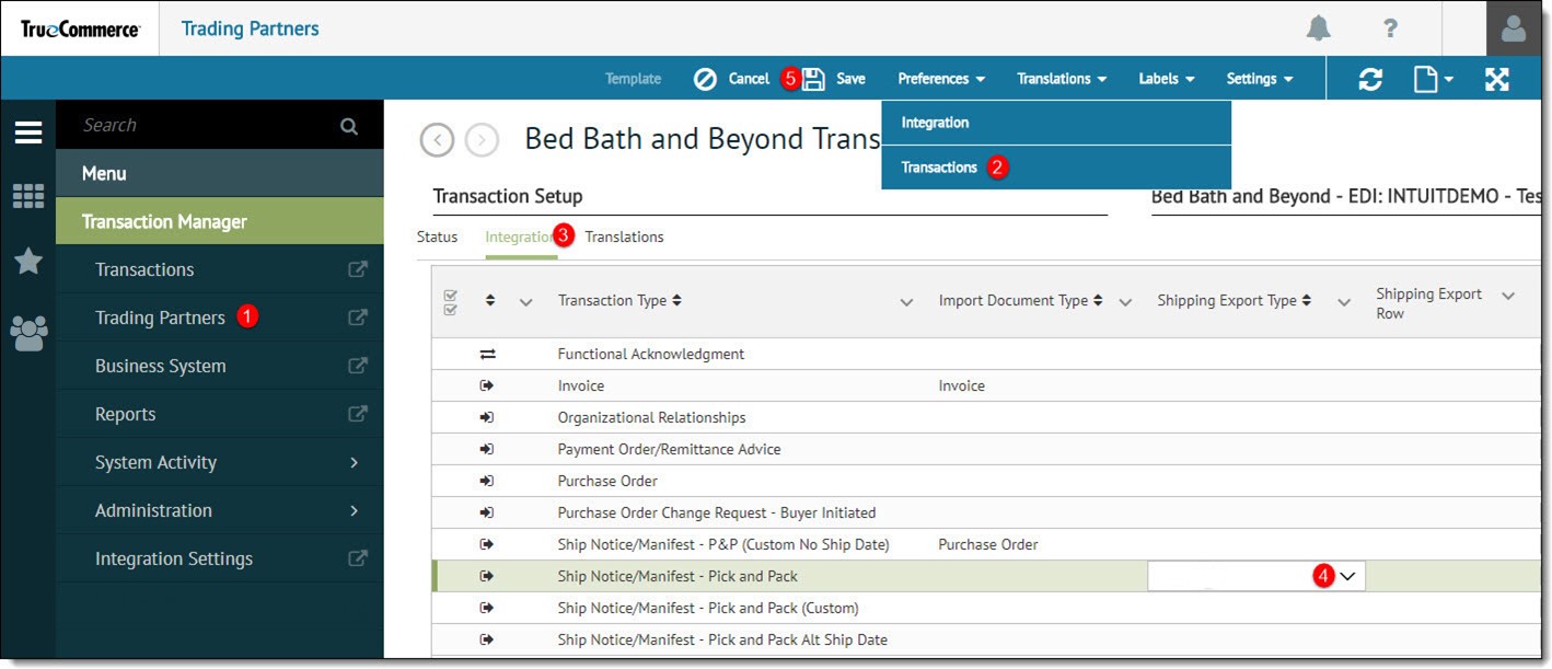 Setting Shipping Export Type at Transaction Level